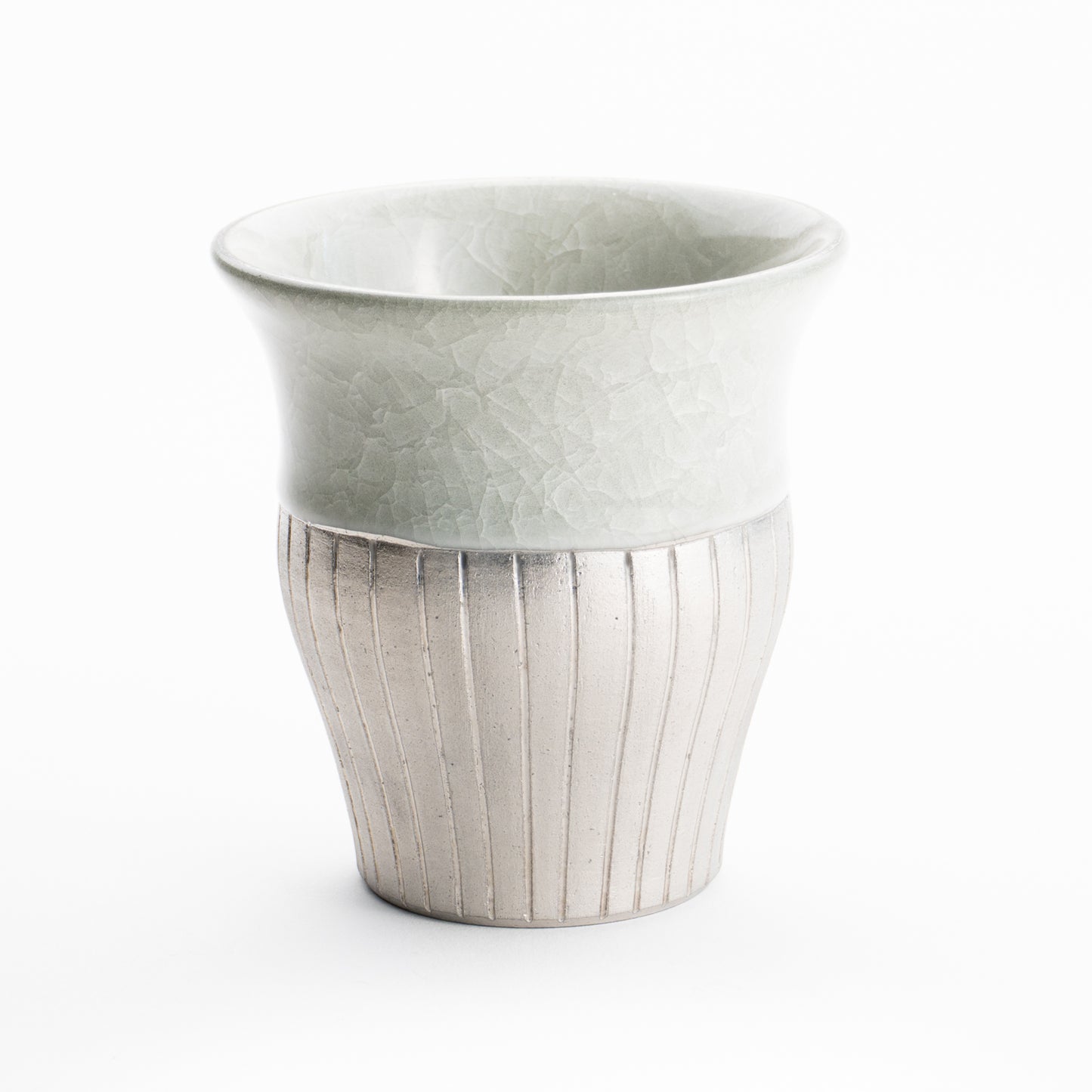 【清水焼】タンブラー　亀甲貫入グレー　陶仙窯 KOTOPOTTER