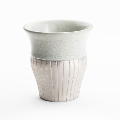 【清水焼】タンブラー　亀甲貫入グレー　陶仙窯 KOTOPOTTER