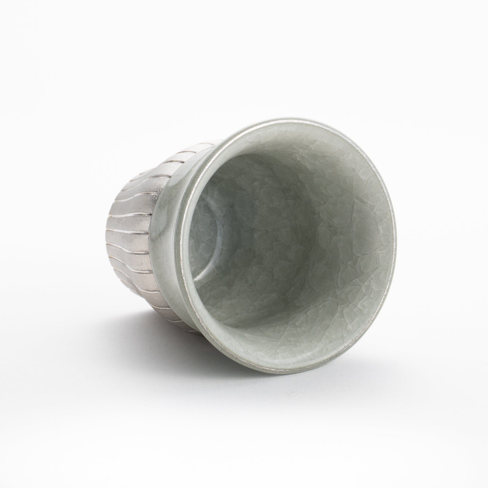 【清水焼】タンブラー　亀甲貫入グレー　陶仙窯 KOTOPOTTER