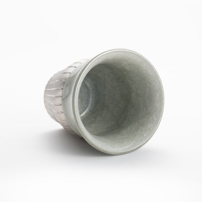 【清水焼】タンブラー　亀甲貫入グレー　陶仙窯 KOTOPOTTER