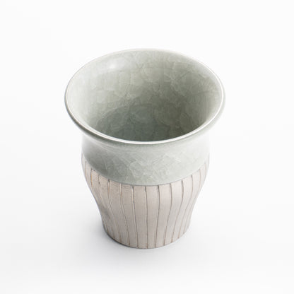 【清水焼】タンブラー　亀甲貫入グレー　陶仙窯 KOTOPOTTER