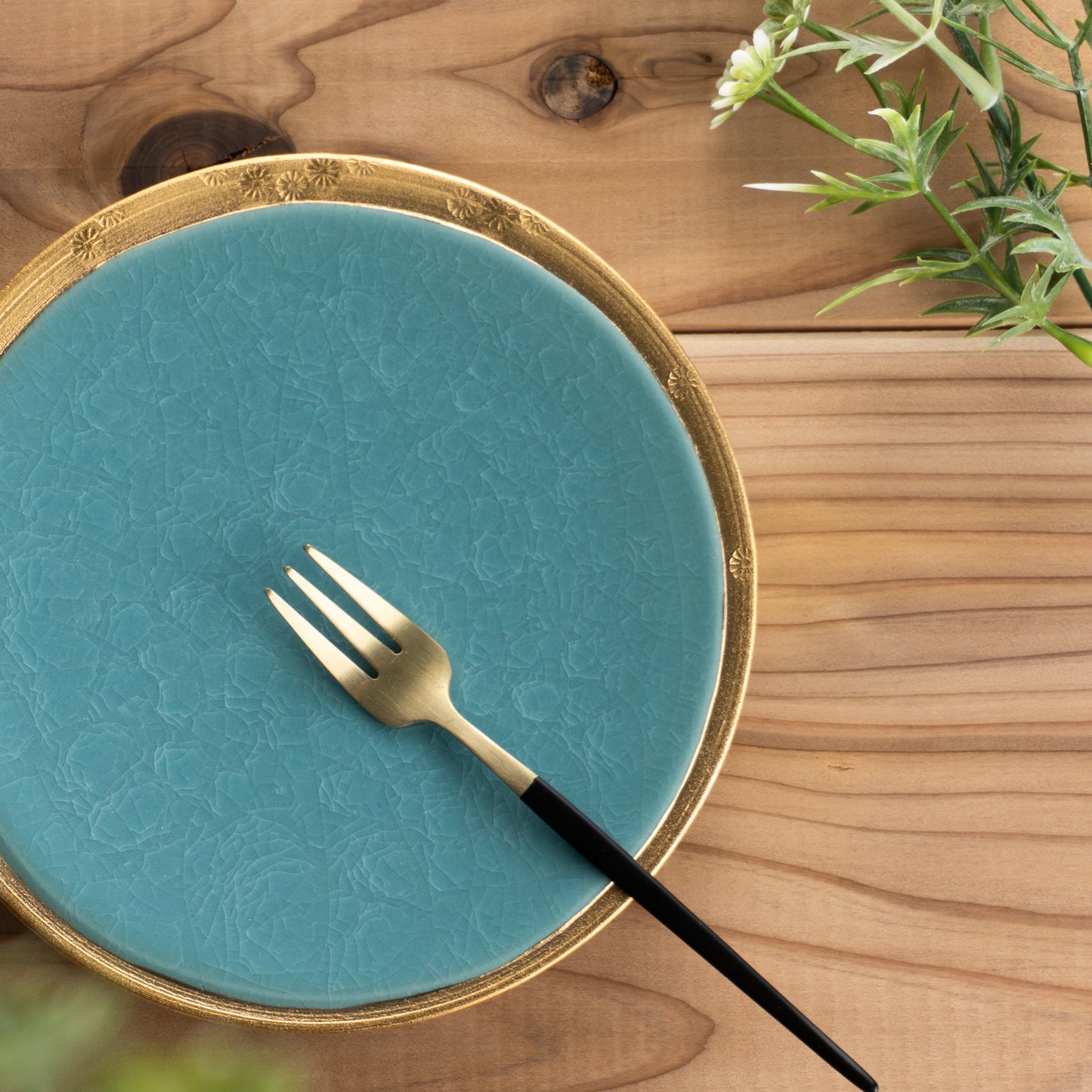 【清水焼】ディッシュ　亀甲貫入ブルー　陶仙窯 KOTOPOTTER