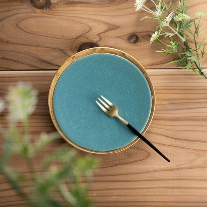 【清水焼】ディッシュ　亀甲貫入ブルー　陶仙窯 KOTOPOTTER