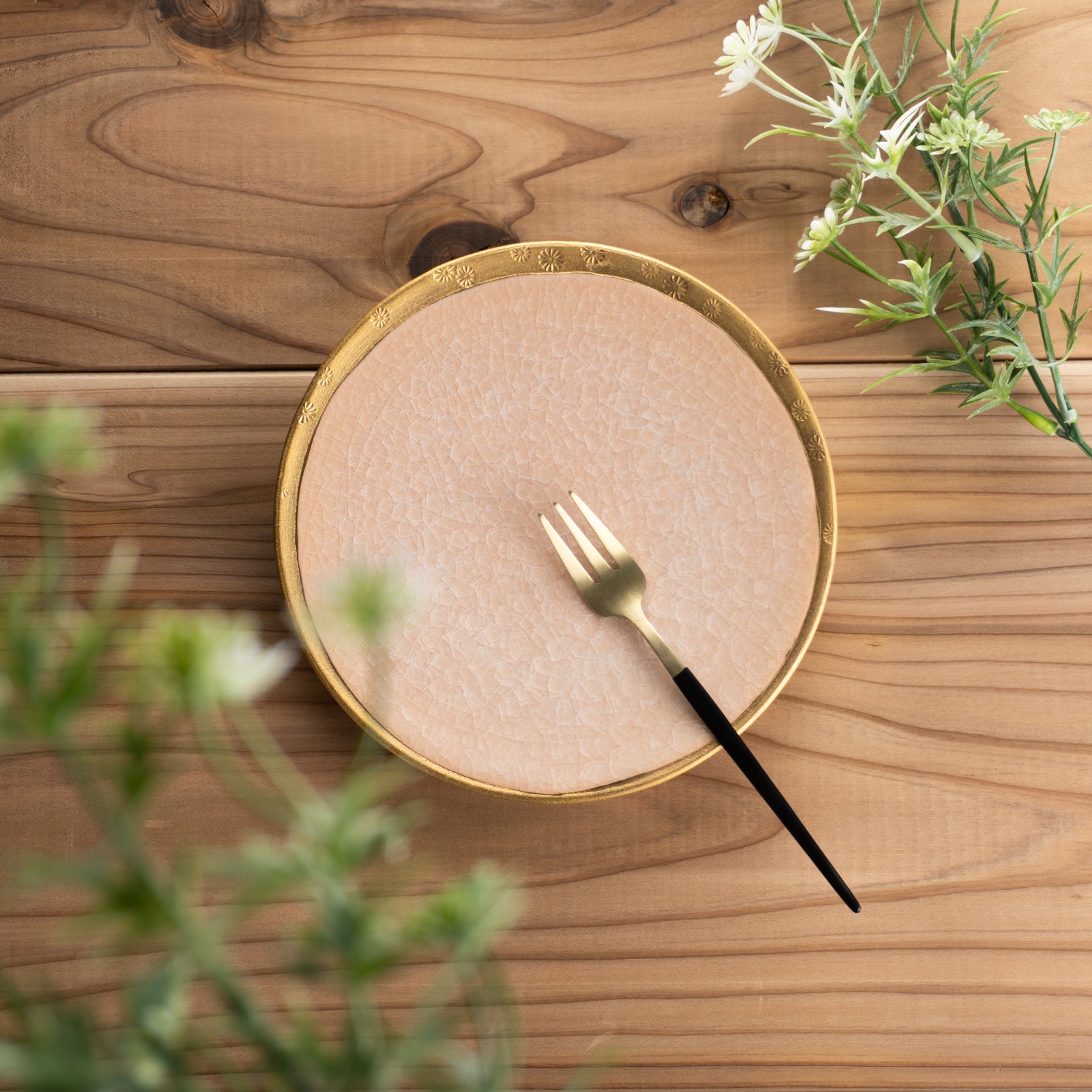 【清水焼】ディッシュ　亀甲貫入ピンク　陶仙窯 KOTOPOTTER