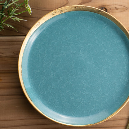 【清水焼】プレートS　亀甲貫入ブルー　陶仙窯 KOTOPOTTER