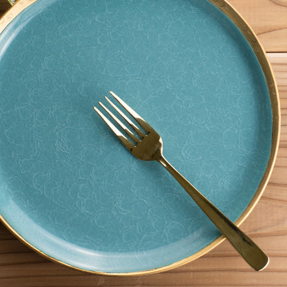 【清水焼】プレートM　亀甲貫入ブルー　陶仙窯 KOTOPOTTER