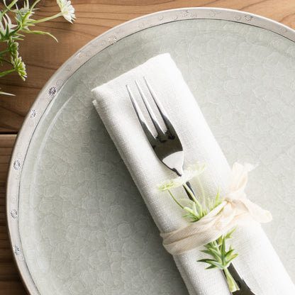 【清水焼】プレートL　亀甲貫入グレー　陶仙窯 KOTOPOTTER