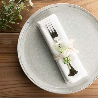 【清水焼】プレートL　亀甲貫入グレー　陶仙窯 KOTOPOTTER