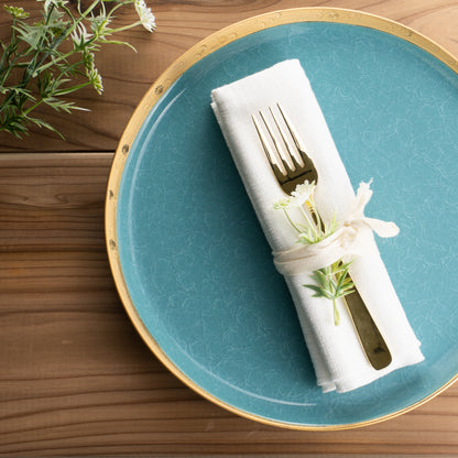 【清水焼】プレートL　亀甲貫入ブルー　陶仙窯 KOTOPOTTER