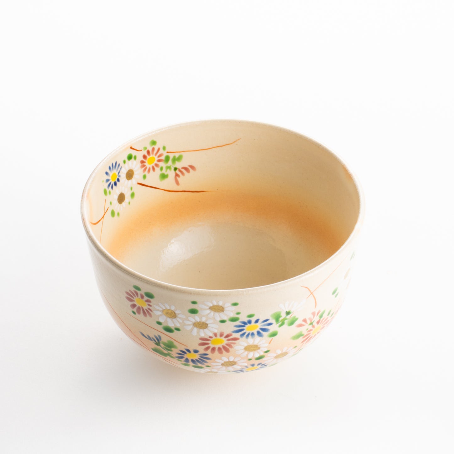 【清水焼】抹茶碗　色絵菊　亨 KOTOPOTTER