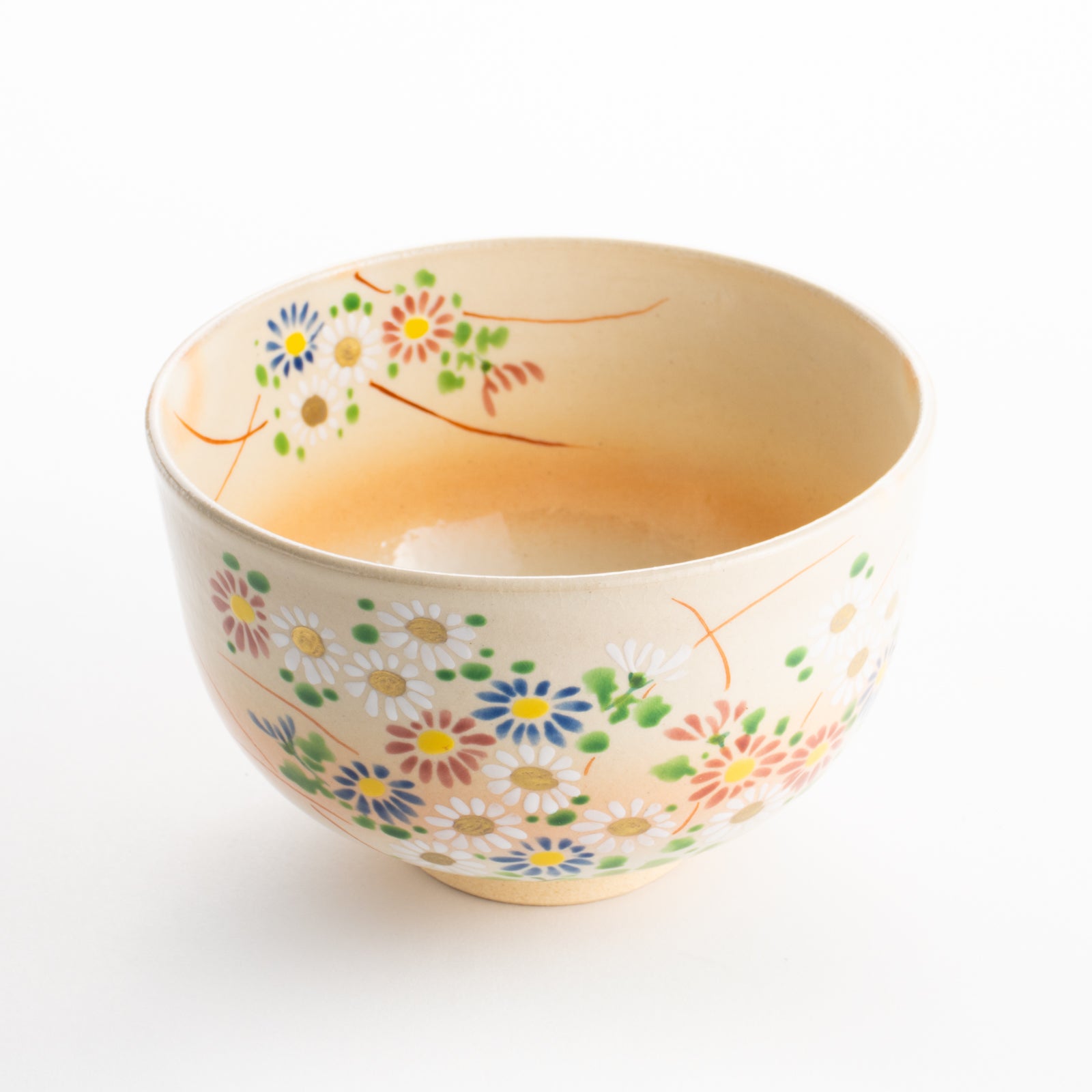 【清水焼】抹茶碗　色絵菊　亨 KOTOPOTTER