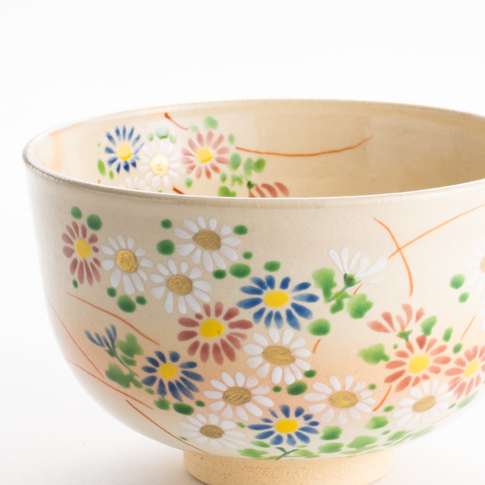 【清水焼】抹茶碗　色絵菊　亨 KOTOPOTTER