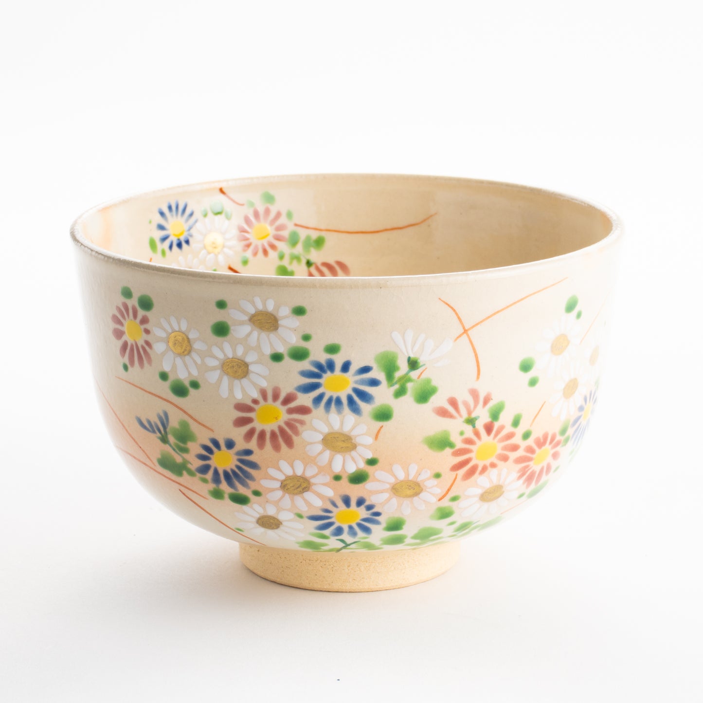 【清水焼】抹茶碗　色絵菊　亨 KOTOPOTTER