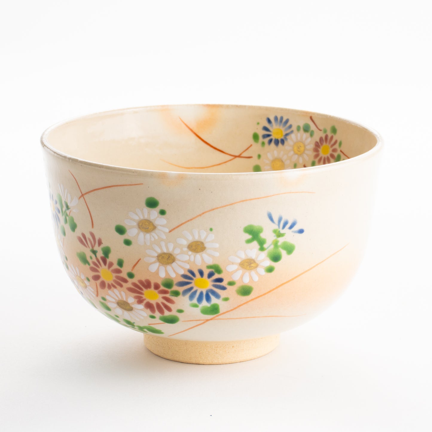 【清水焼】抹茶碗　色絵菊　亨 KOTOPOTTER