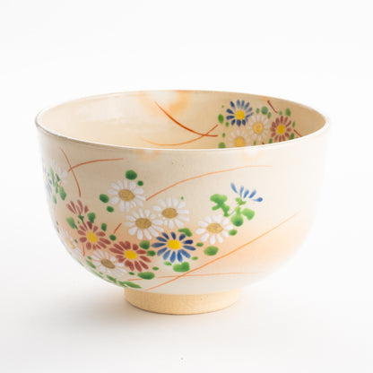 【清水焼】抹茶碗　色絵菊　亨 KOTOPOTTER