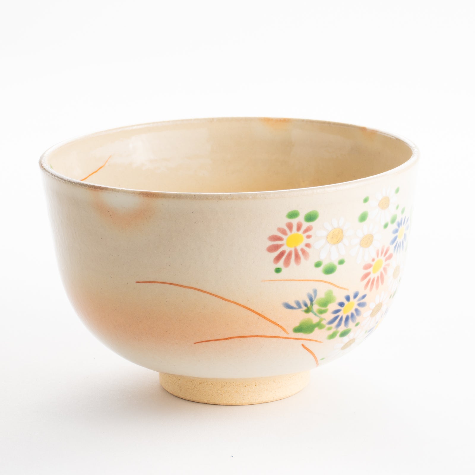 【清水焼】抹茶碗　色絵菊　亨 KOTOPOTTER