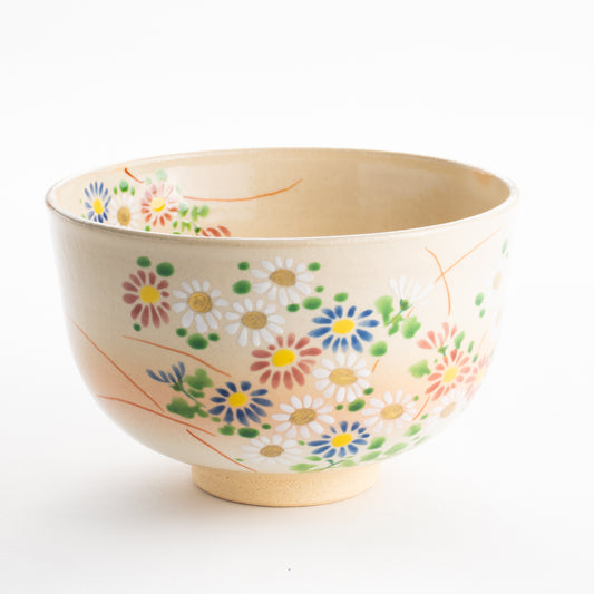 【清水焼】抹茶碗　色絵菊　亨 KOTOPOTTER