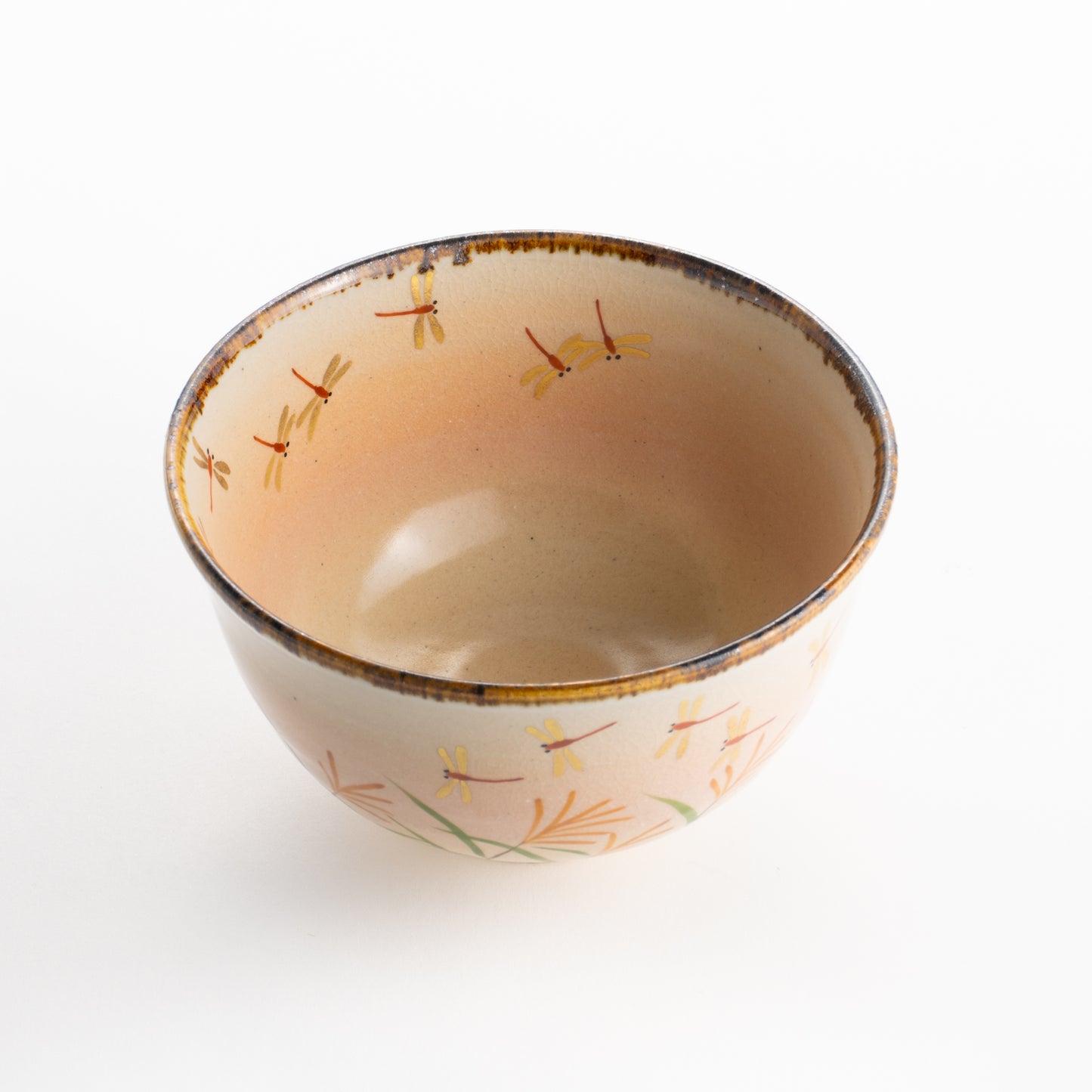 【清水焼】抹茶碗　赤トンボ　安徳窯 KOTOPOTTER