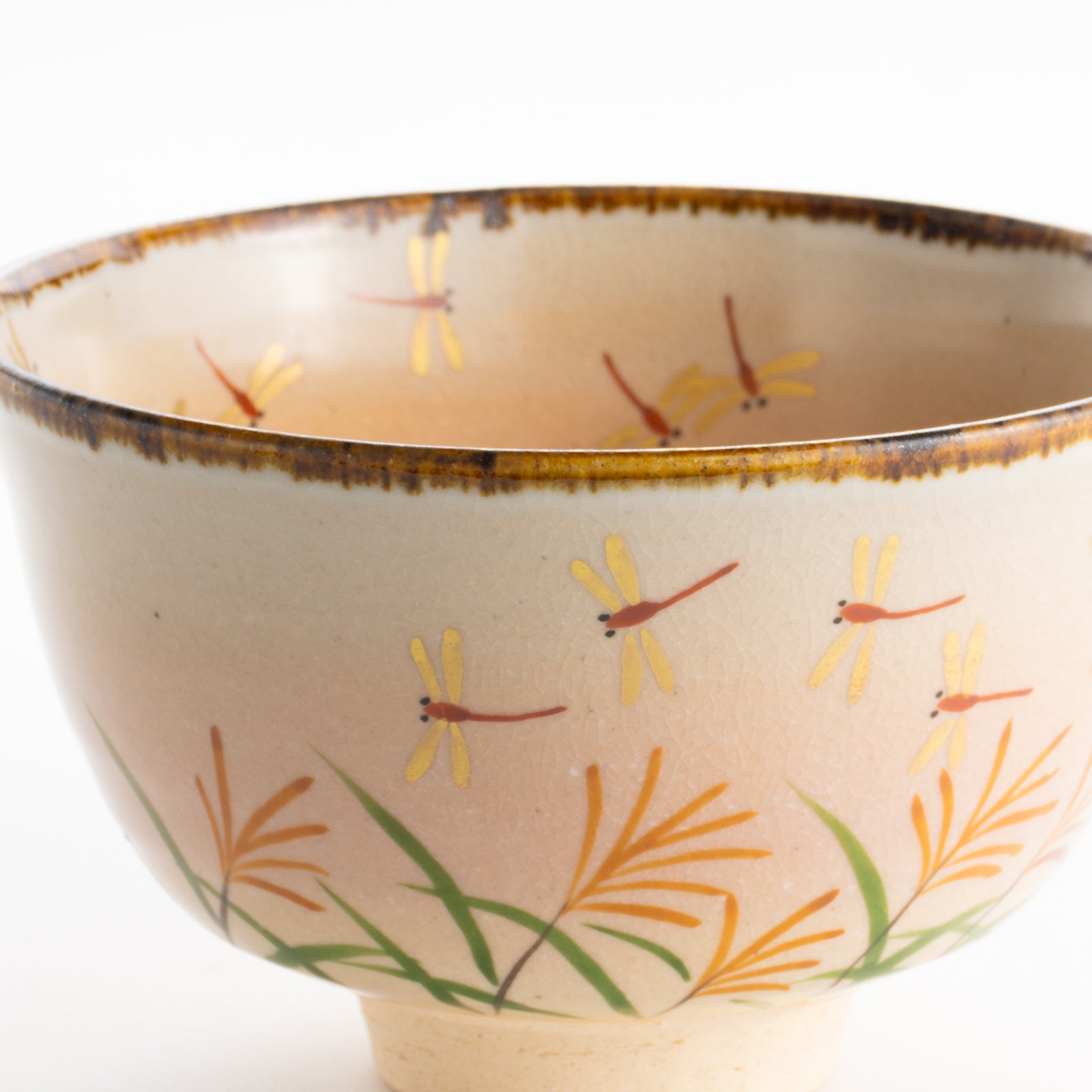 【清水焼】抹茶碗　赤トンボ　安徳窯 KOTOPOTTER