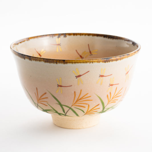【清水焼】抹茶碗　赤トンボ　安徳窯 KOTOPOTTER