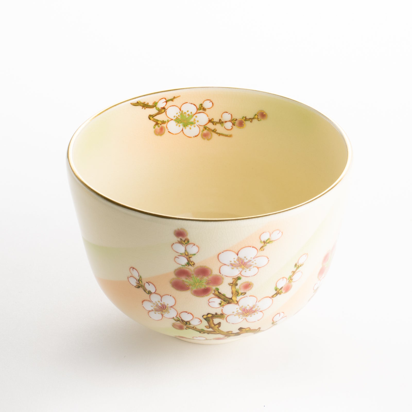 【清水焼】抹茶碗　梅絵 "明"　陶楽 KOTOPOTTER