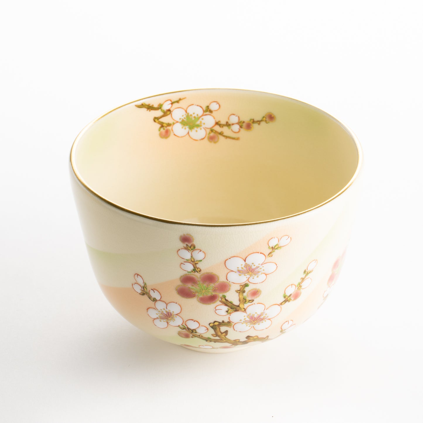 【清水焼】抹茶碗　梅絵 "明"　陶楽 KOTOPOTTER