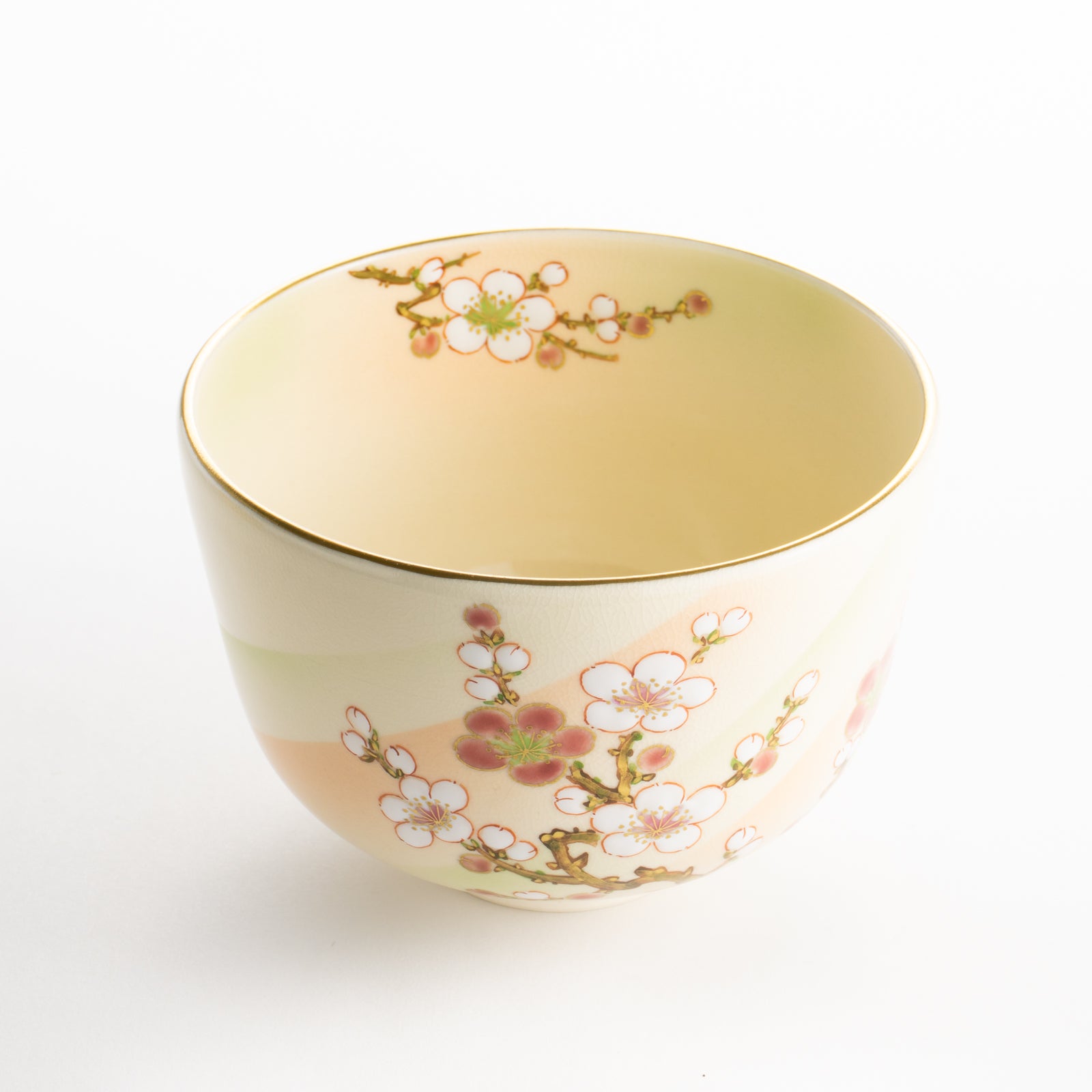 【清水焼】抹茶碗　梅絵 "明"　陶楽 KOTOPOTTER