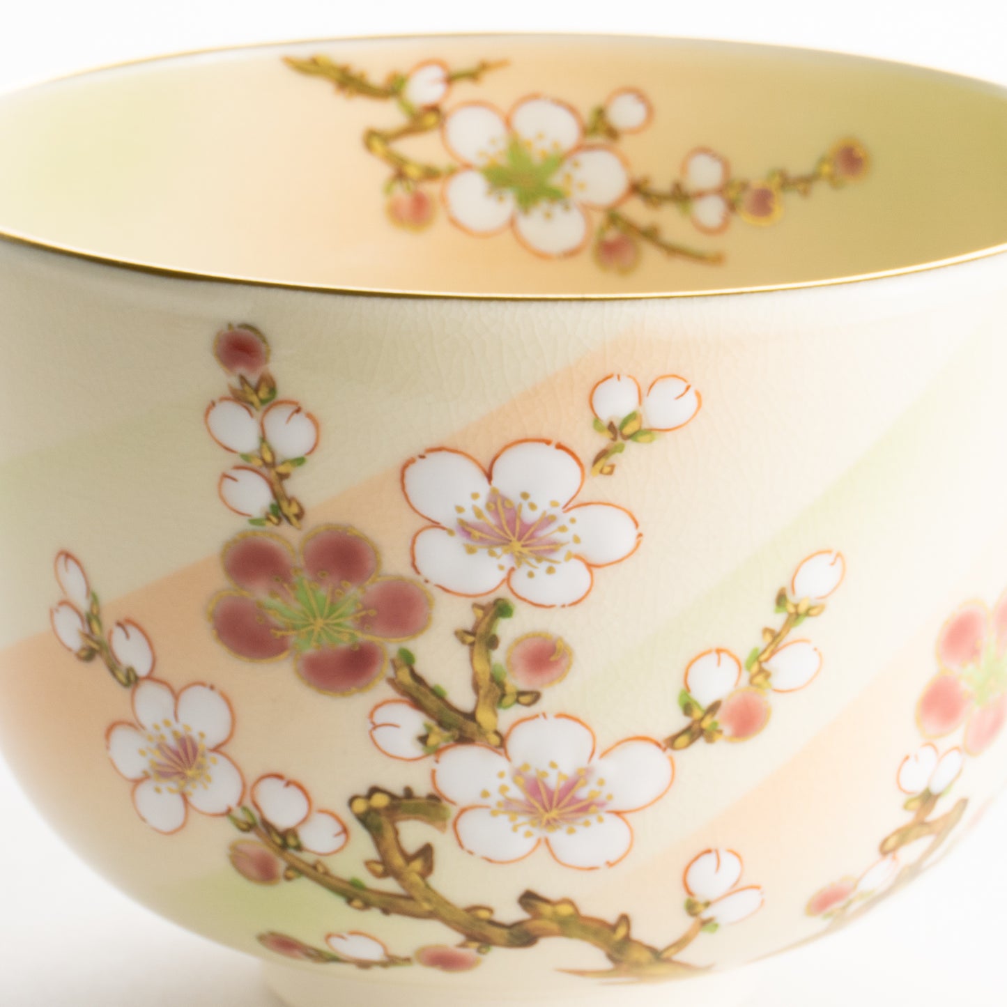 【清水焼】抹茶碗　梅絵 "明"　陶楽 KOTOPOTTER