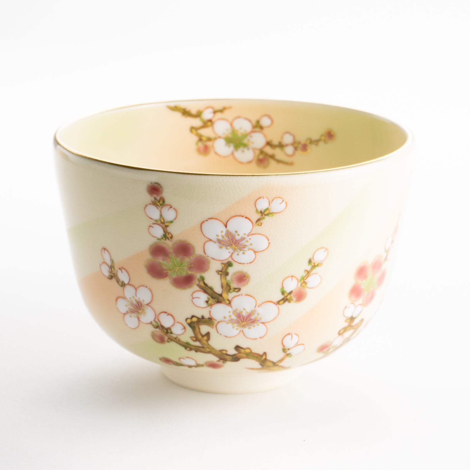 【清水焼】抹茶碗　梅絵 "明"　陶楽 KOTOPOTTER