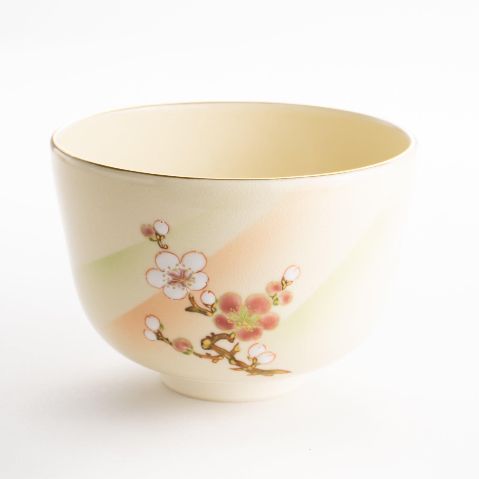 【清水焼】抹茶碗　梅絵 "明"　陶楽 KOTOPOTTER