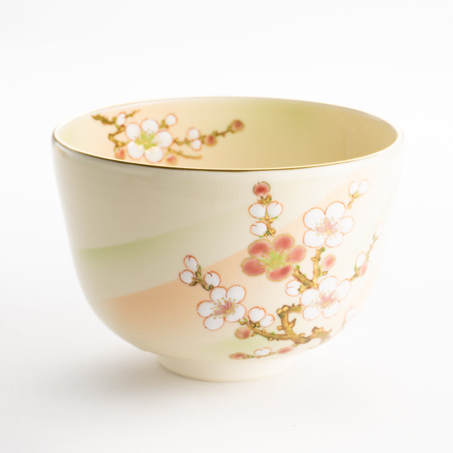 【清水焼】抹茶碗　梅絵 "明"　陶楽 KOTOPOTTER