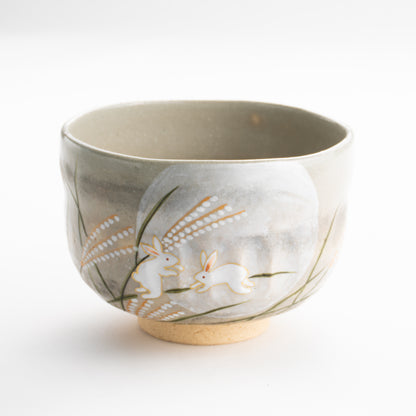 【清水焼】抹茶碗　月に兎　善昇 KOTOPOTTER