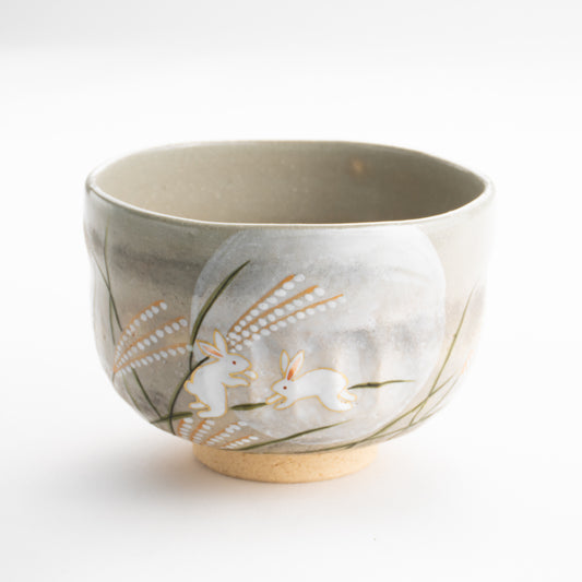 【清水焼】抹茶碗　月に兎　善昇 KOTOPOTTER