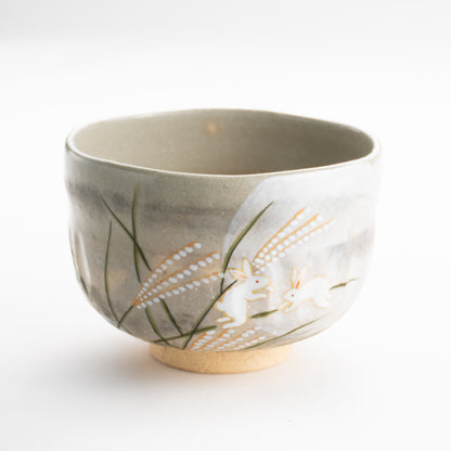 【清水焼】抹茶碗　月に兎　善昇 KOTOPOTTER
