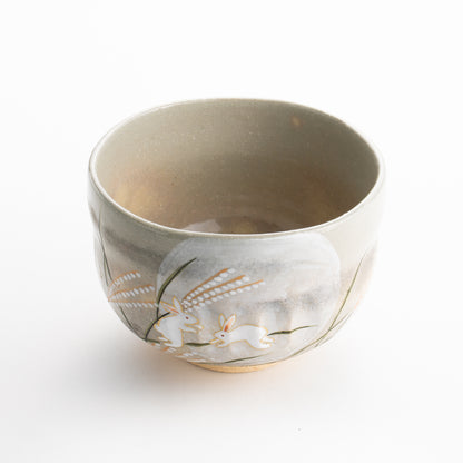【清水焼】抹茶碗　月に兎　善昇 KOTOPOTTER