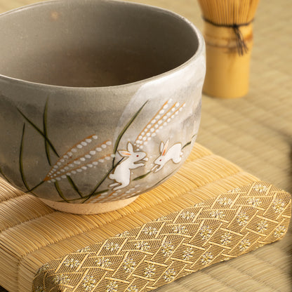 【清水焼】抹茶碗　月に兎　善昇 KOTOPOTTER