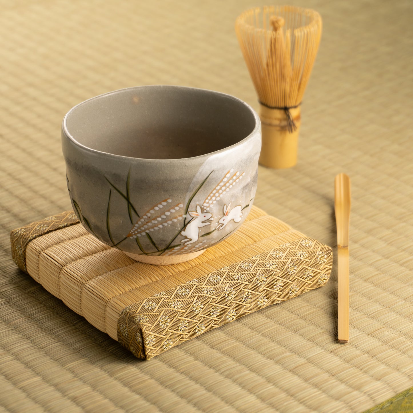 【清水焼】抹茶碗　月に兎　善昇 KOTOPOTTER