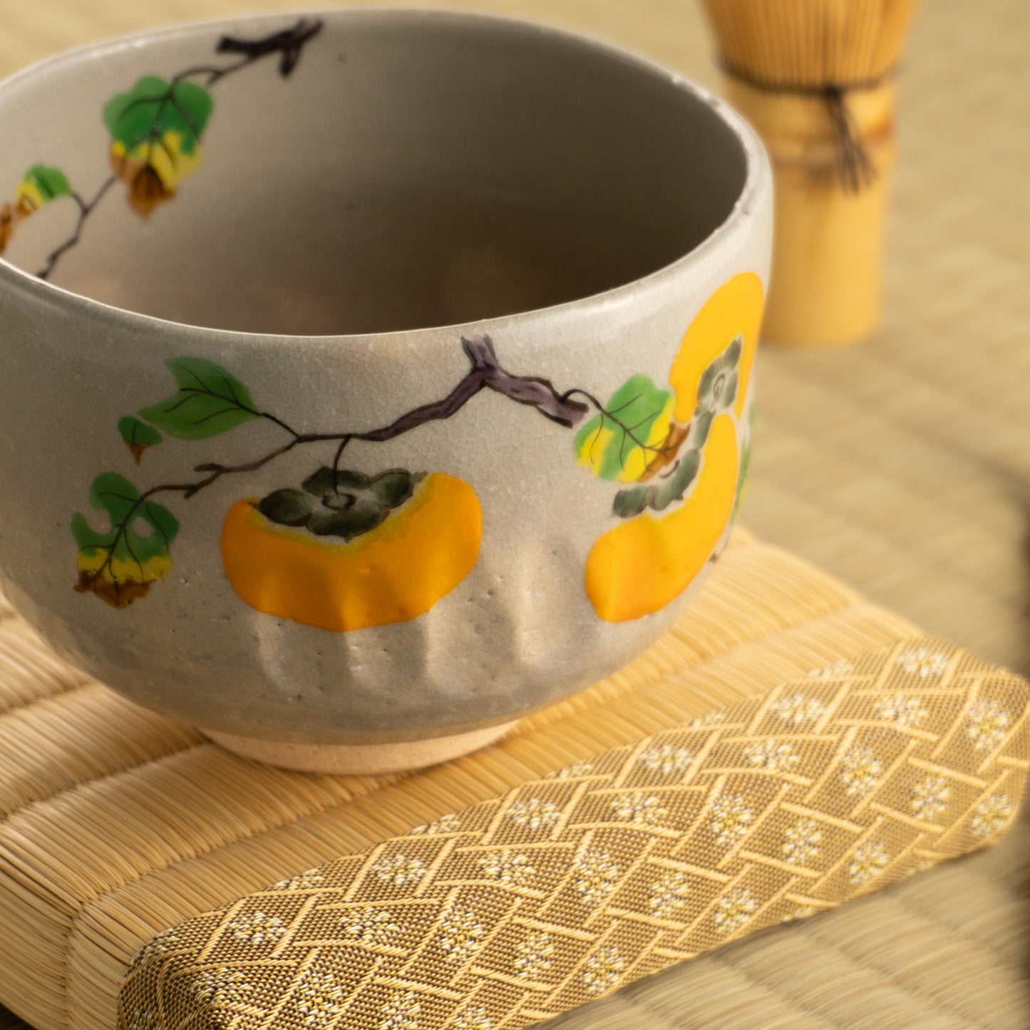 【清水焼】抹茶碗　柿　昇 KOTOPOTTER