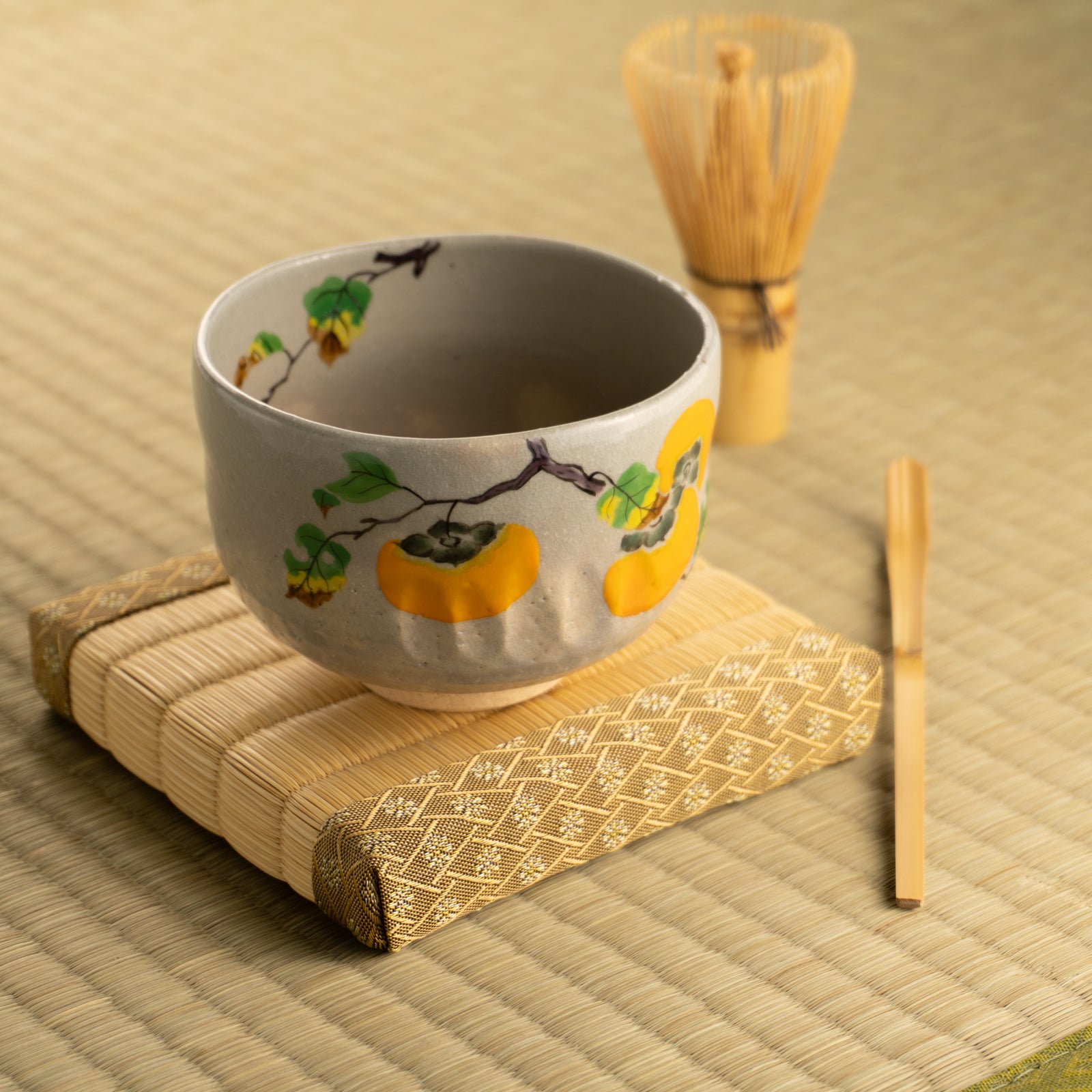 【清水焼】抹茶碗　柿　昇 KOTOPOTTER