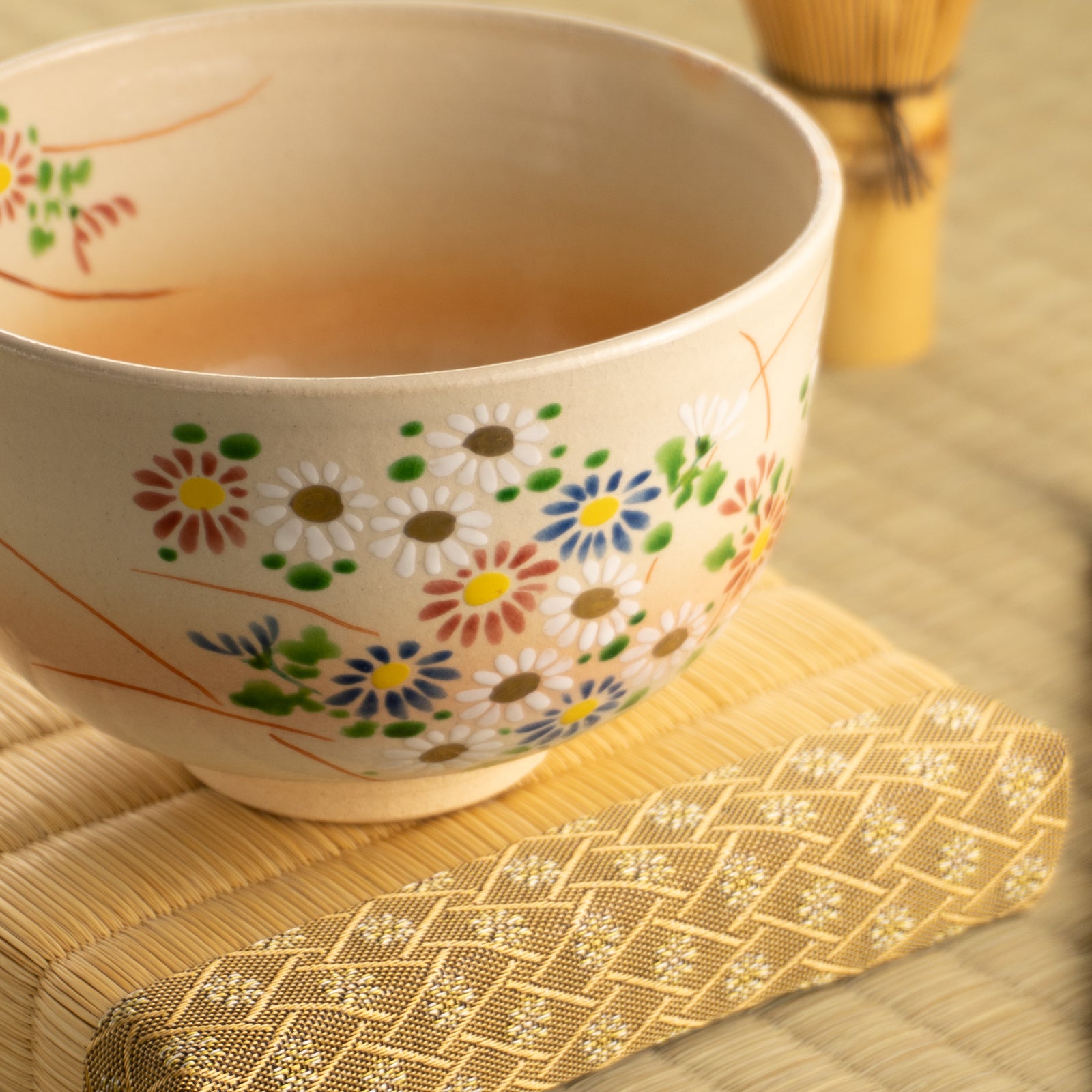 【清水焼】抹茶碗　色絵菊　亨 KOTOPOTTER