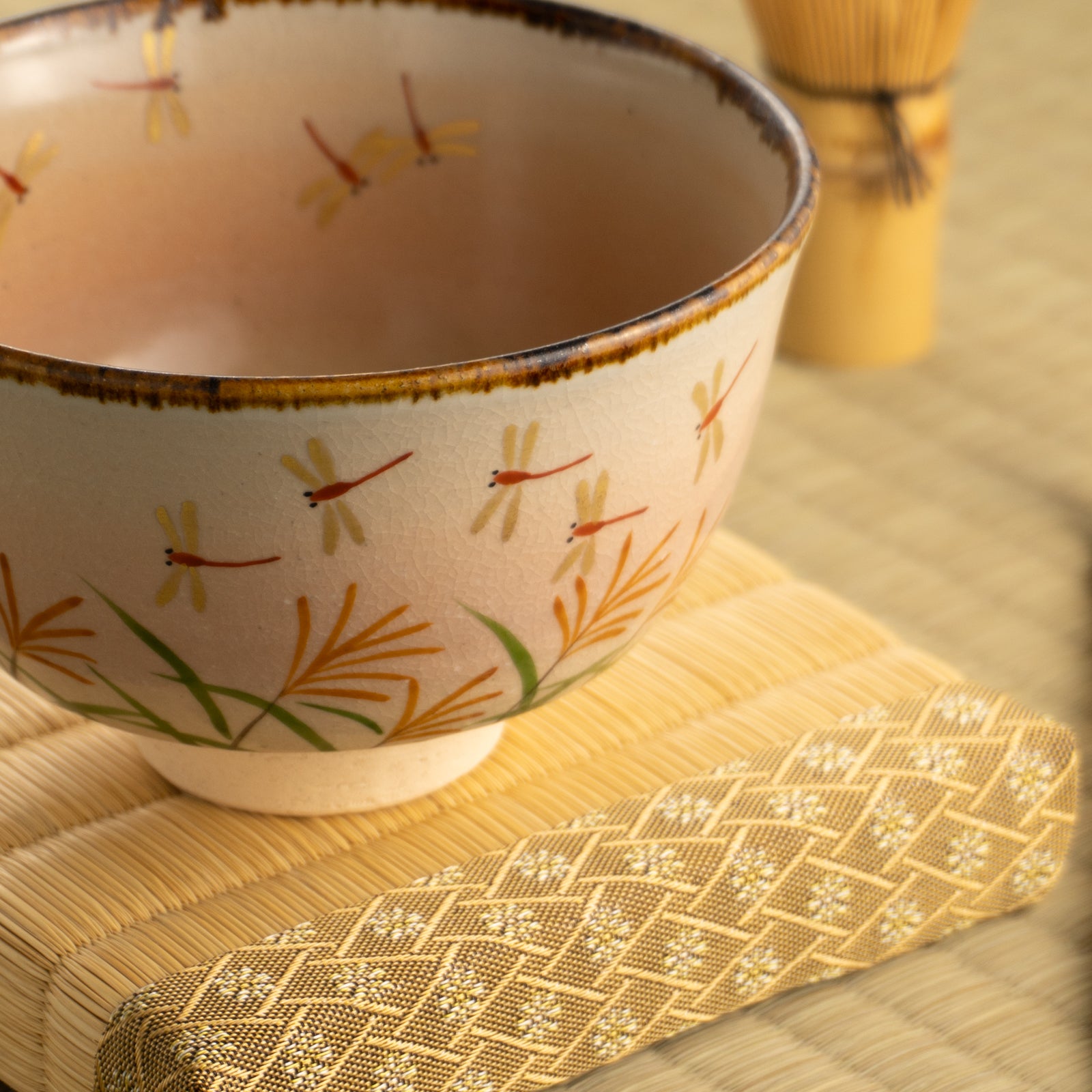 【清水焼】抹茶碗　赤トンボ　安徳窯 KOTOPOTTER