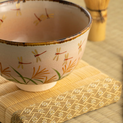 【清水焼】抹茶碗　赤トンボ　安徳窯 KOTOPOTTER