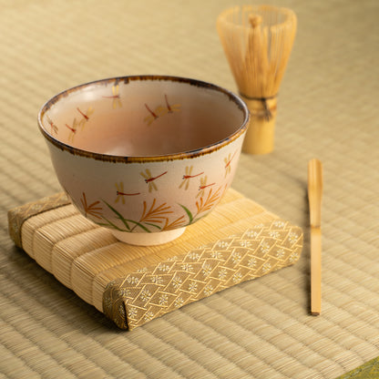 【清水焼】抹茶碗　赤トンボ　安徳窯 KOTOPOTTER
