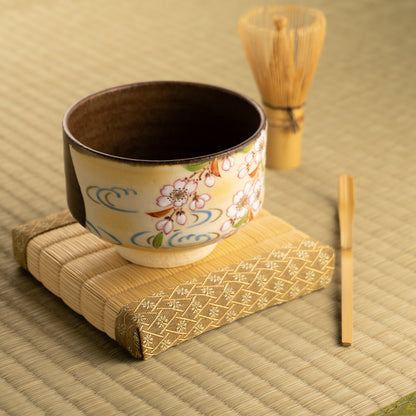 【清水焼】抹茶碗　桜流水　定一 KOTOPOTTER