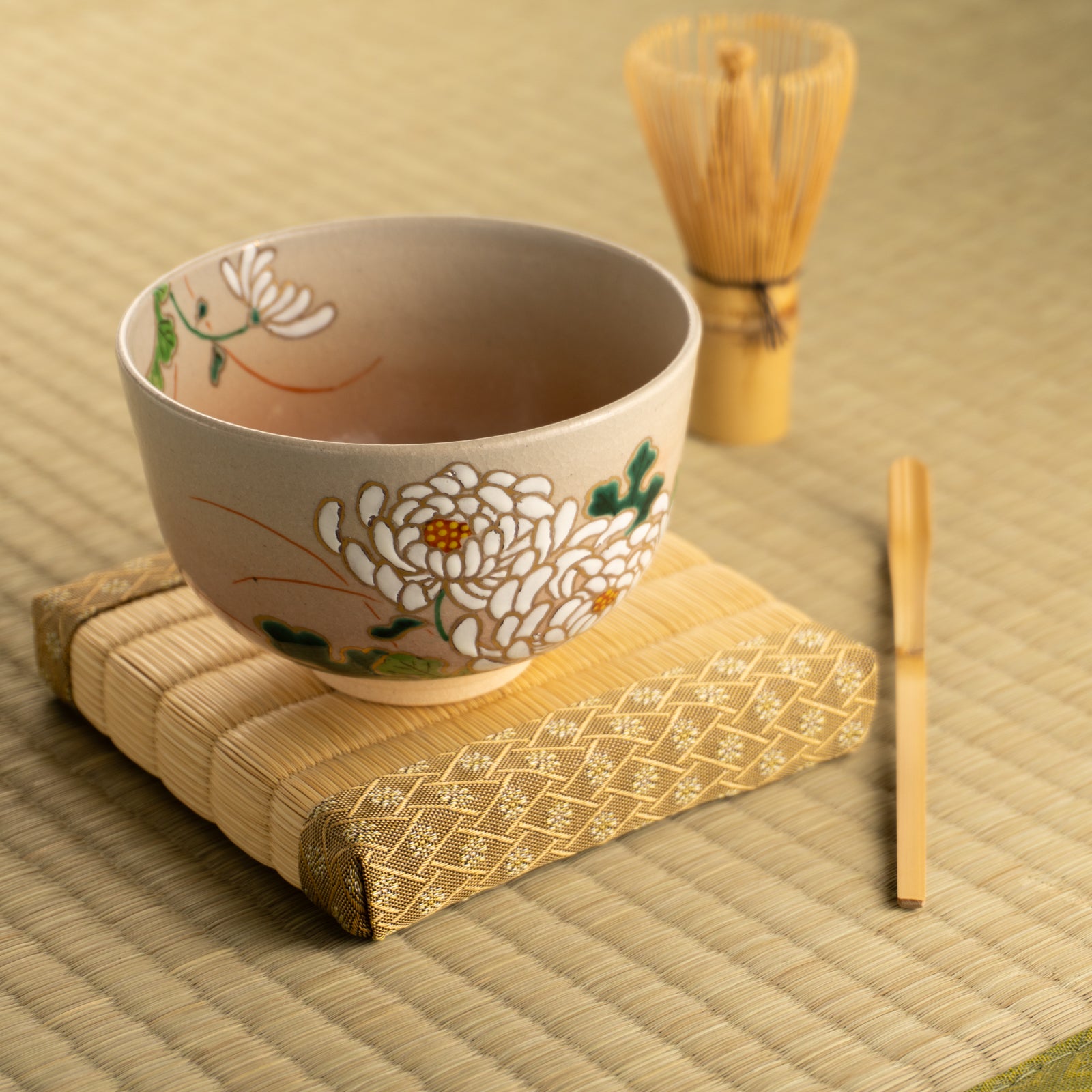 清水焼き抹茶碗 清水焼 京焼 抹茶碗 白磁金銀彩七宝紋 | ギフトショップ Nihon Miyabi