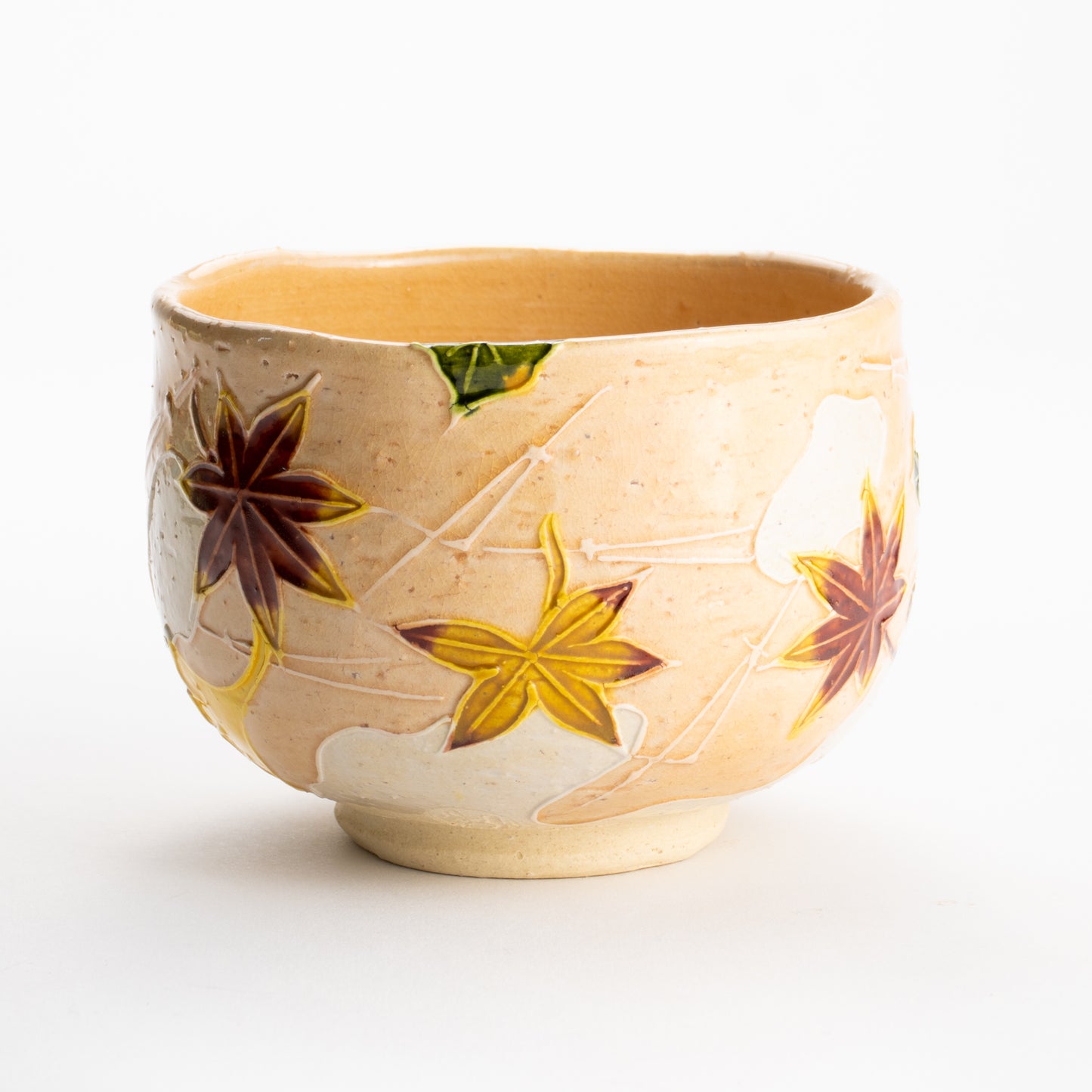 【清水焼】抹茶碗　交趾 吹き寄せ　山本一如 KOTOPOTTER