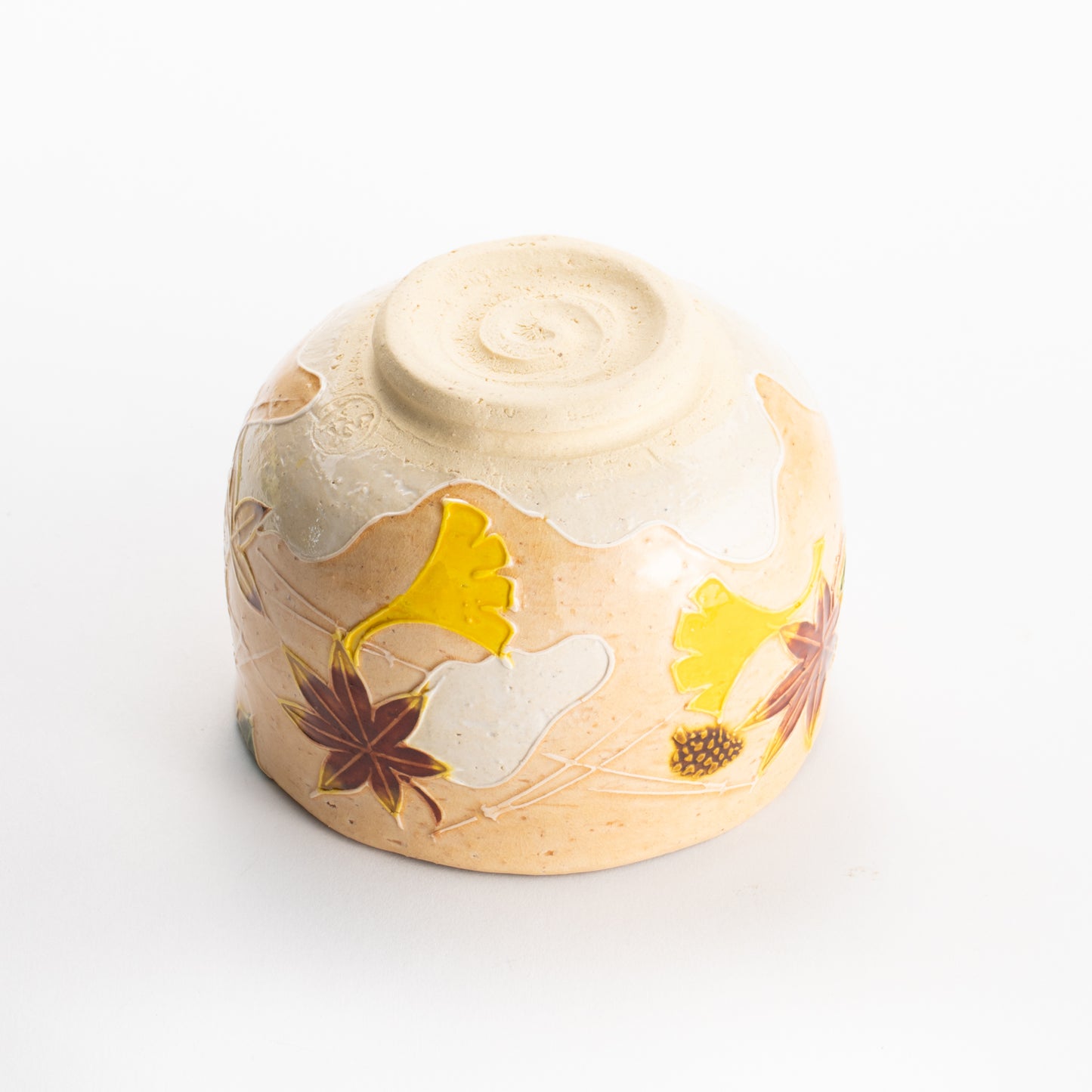 【清水焼】抹茶碗　交趾 吹き寄せ　山本一如 KOTOPOTTER