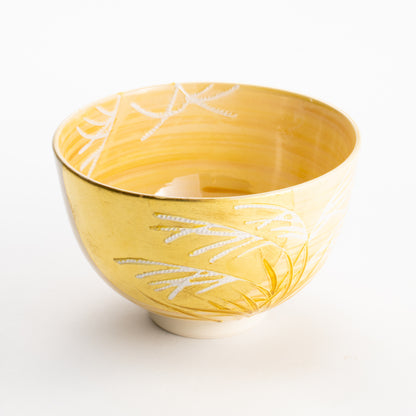 【清水焼】抹茶碗　芒野に金彩月　山本一如 KOTOPOTTER