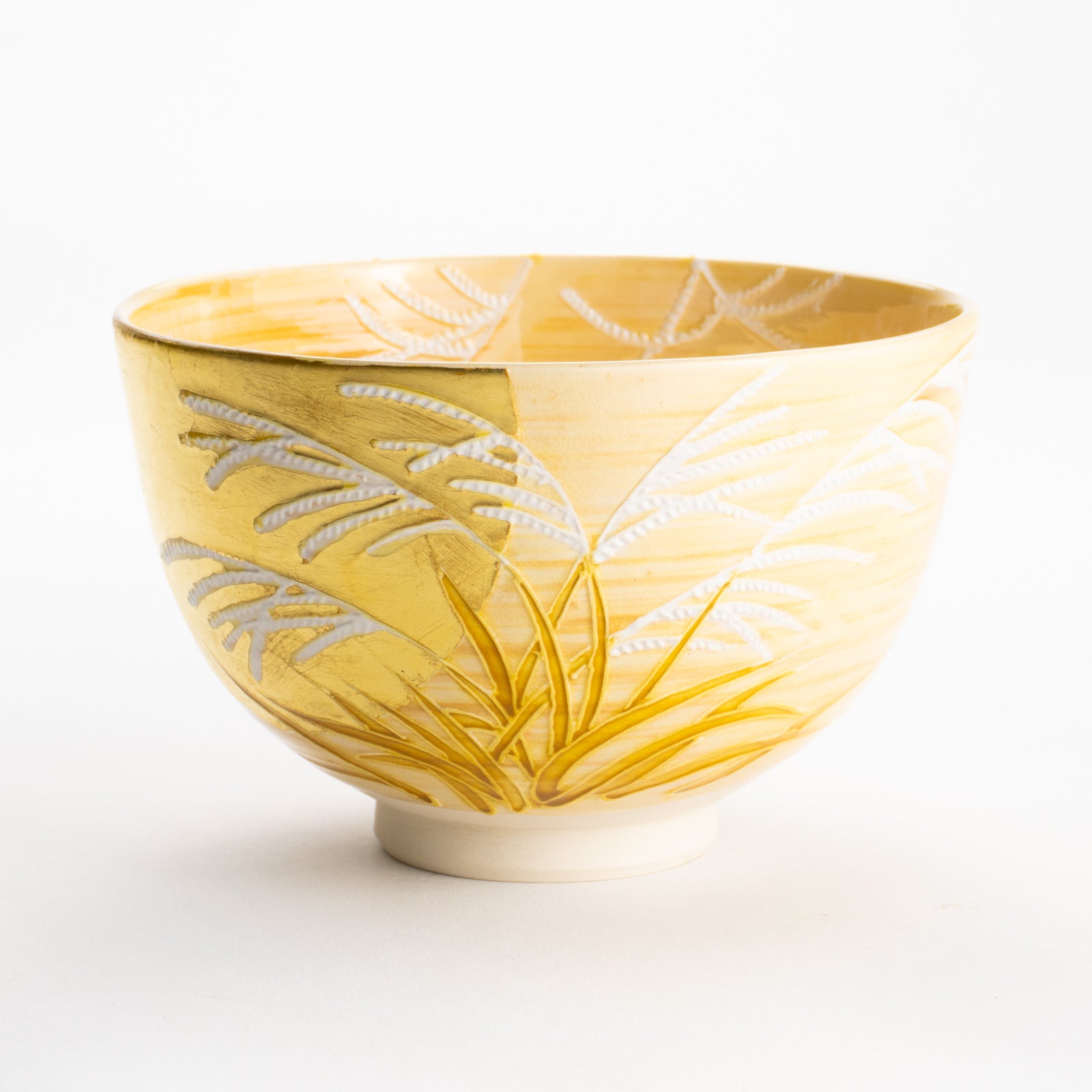 【清水焼】抹茶碗　芒野に金彩月　山本一如 KOTOPOTTER