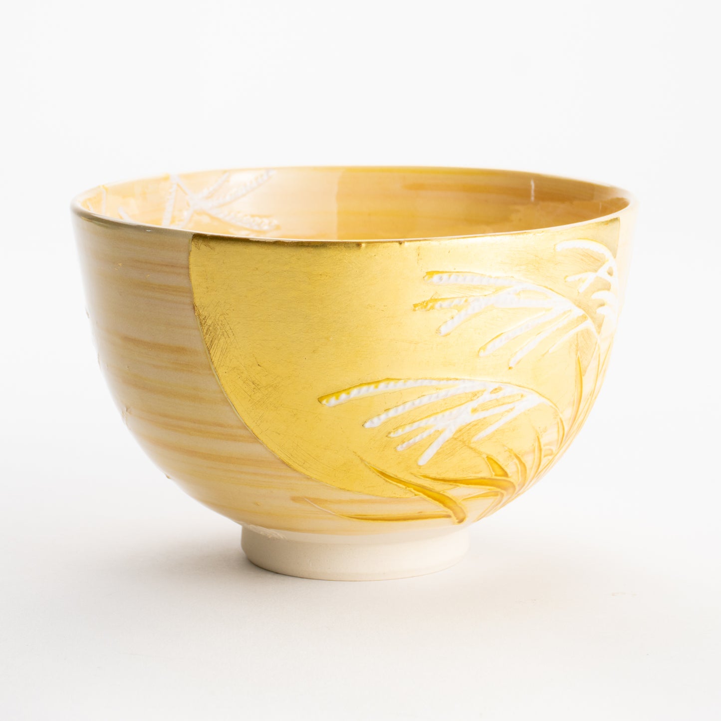 【清水焼】抹茶碗　芒野に金彩月　山本一如 KOTOPOTTER